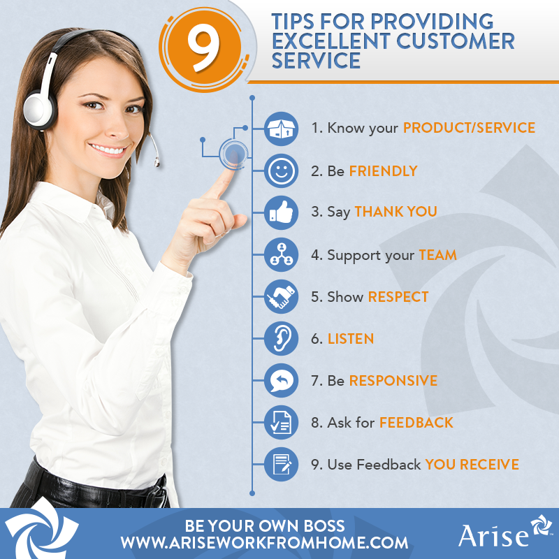 9 Tips For Providing Excellent Customer Service Arise Work From Home